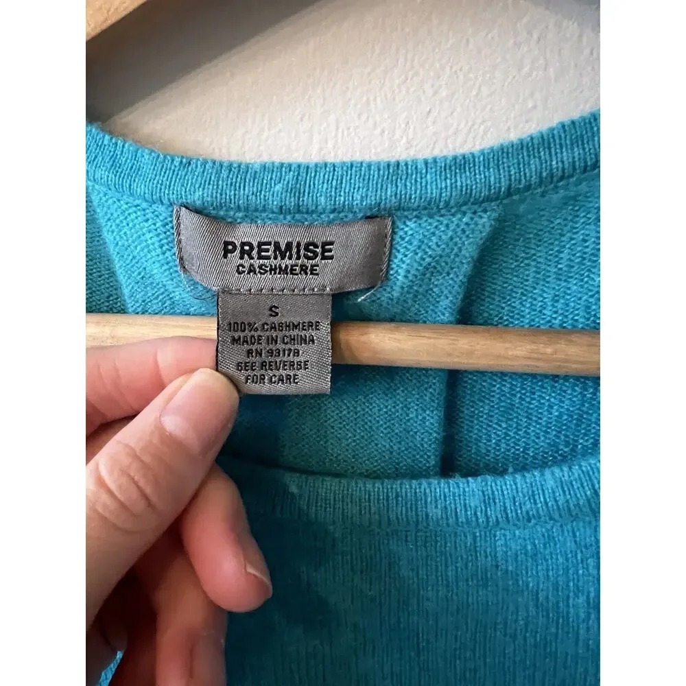 Premise Cashmere Sweater Split Back Ladies Small Blue